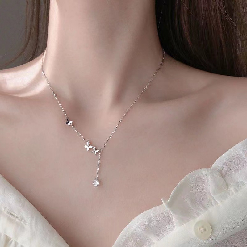 Ins Kupu-Kupu Kerah Rantai Fashion Perhiasan Wanita Kalung Liontin Choker Hadiah Ulang Tahun Penting