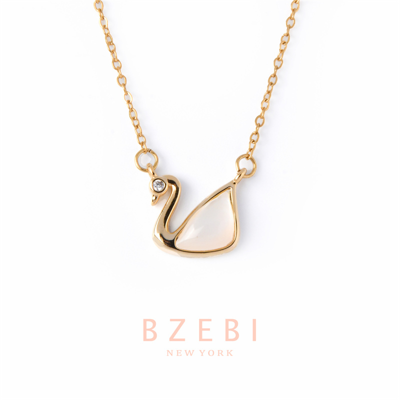 Bzebi Kalung Emas 18k, Kalung Baja Titanium, Kalung Liontin Berlian, Anti Karat, Aksesoris Fashion Wanita Perhiasan Gaya Korea, Hadiah Ulang Tahun Dengan Kotak Eksklusif 877n