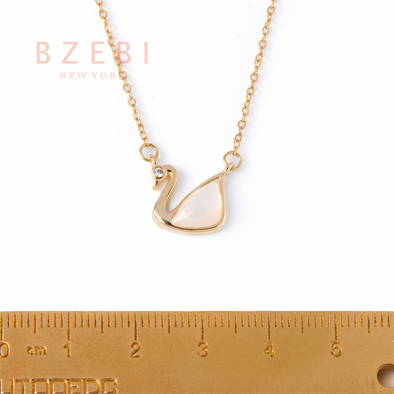 Bzebi Kalung Emas 18k, Kalung Baja Titanium, Kalung Liontin Berlian, Anti Karat, Aksesoris Fashion Wanita Perhiasan Gaya Korea, Hadiah Ulang Tahun Dengan Kotak Eksklusif 877n