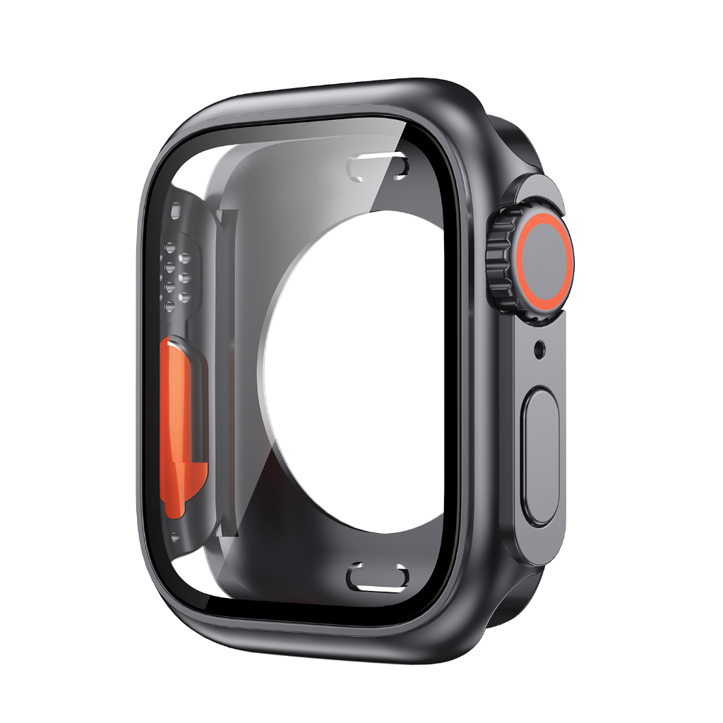 2in1 Upgrade Ke Ultra For Apple Smart Watch8 7 45mm Full Coverage Frame Pelindung Layar Untuk iWatch 6se 44mm 40mm 41mm Change to Ultra Cover t500 x7 t5 t55 ft50 w26 w46 w56