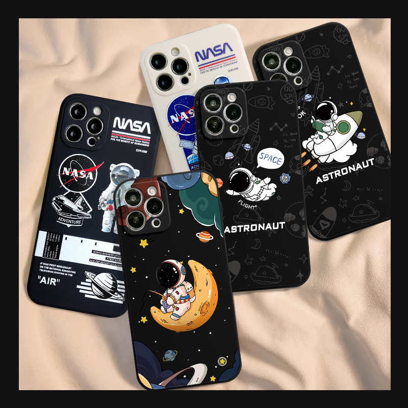 Case Infinix Hot 12i 12 11 10 9 Play Smart 4 5 6 Plus 12pro Hot 12 11 8 11s 9 20 20s 10t 10s 10Lite Note 11 12 G96 8 12 2023 Trendy Brand VAstronaut Nasa Space Couple Soft Sarung