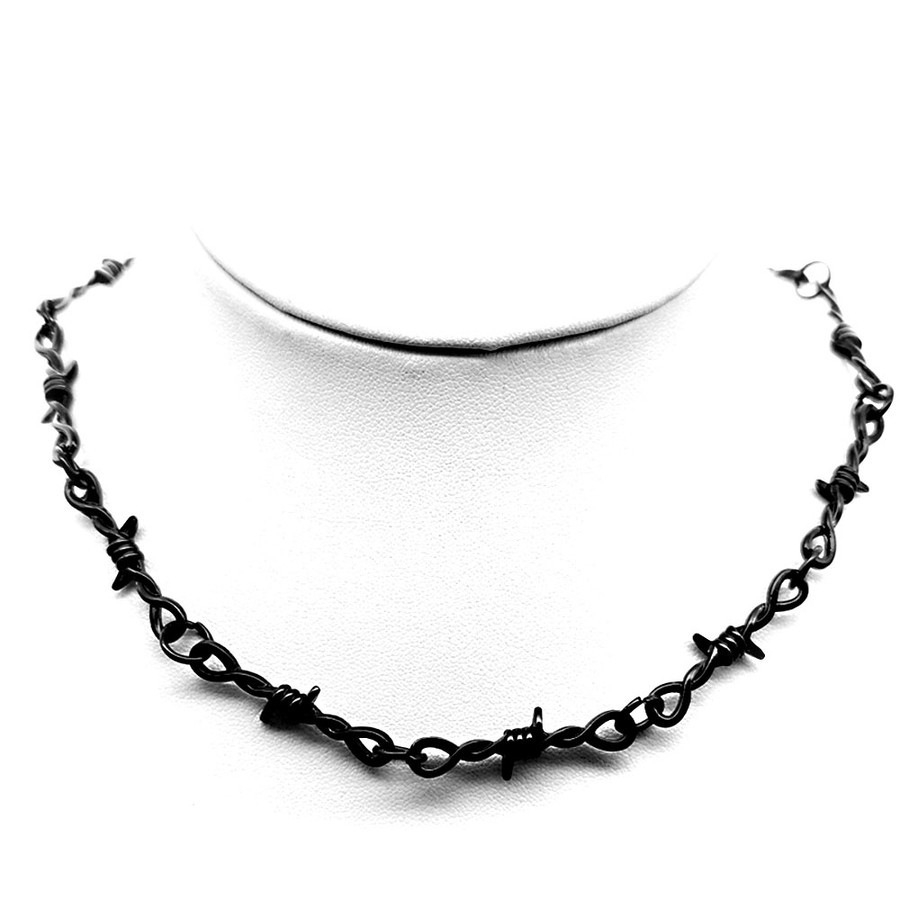 Kawat Kecil Brambles Unisex Choker Untuk Pria Hip-hop Gothic Punk Kawat Duri Kecil Rantai Kalung Perhiasan Hadiah