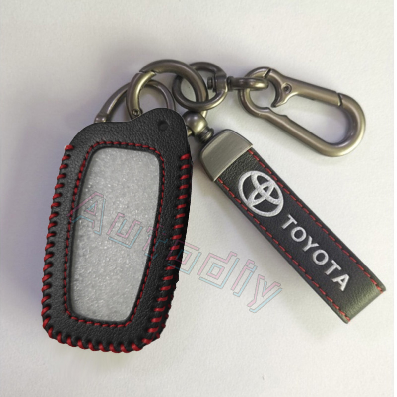 Case Kunci Remote Mobil Bahan Kulit Untuk Toyota Rav4 Crown Vigo Revo Fortuner Camry Cruiser Prado Innova Hilux Rogue Harrier Vellfire Alphard Vellfire Yaris (Cocok Untuk Semua Kancing)