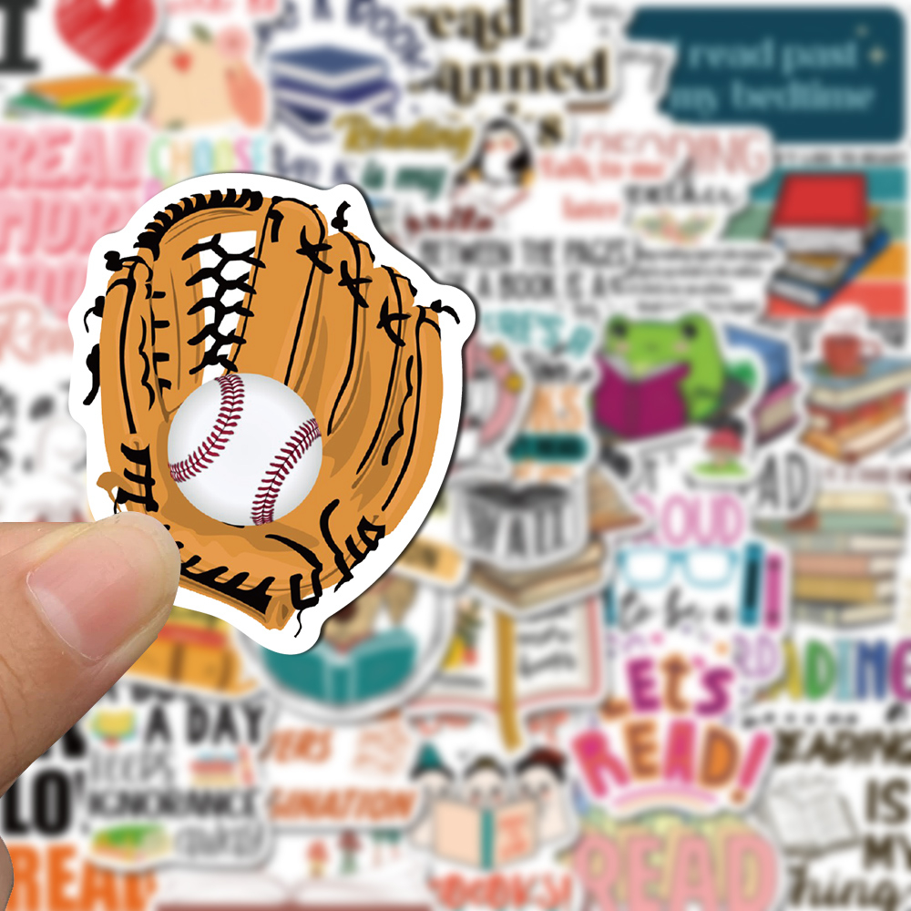 [in Stock]50pcs Stiker Seri Bisbol Kartun Indah Ponsel Laptop Cangkir Air Stiker Tahan Air