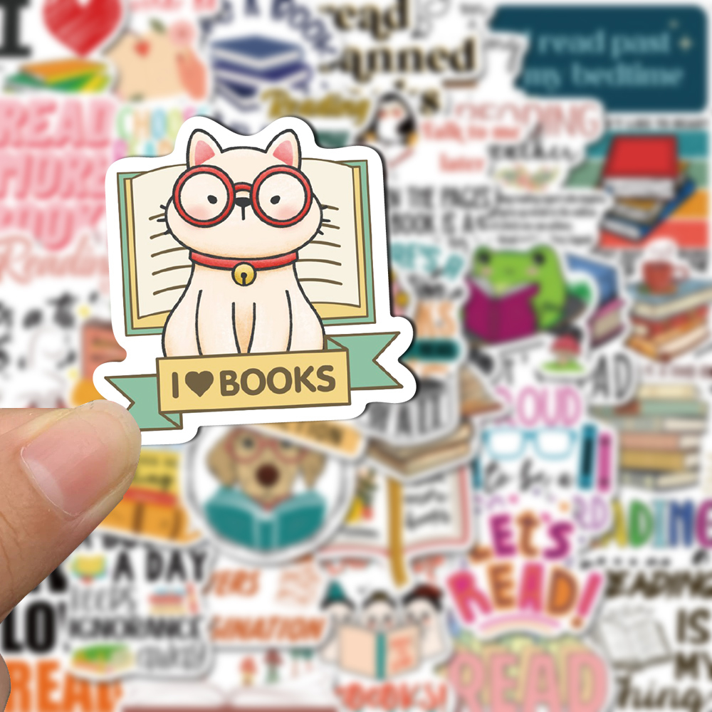 [in Stock]50pcs Stiker Kartun Bahasa Inggris Membaca Inspiratif Dan Motivasi Handphone Laptop Helm Cangkir Air Stiker Tahan Air