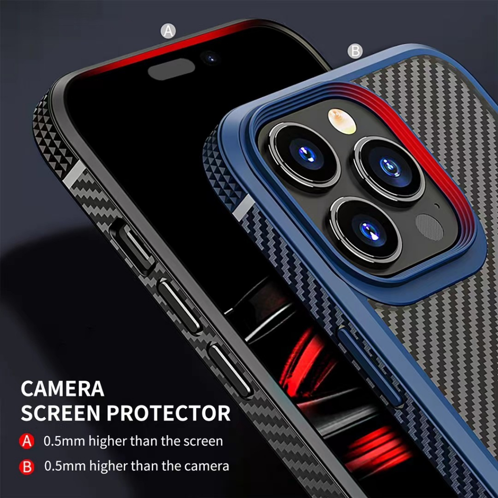 New shell Suitable for carbon fiber iPhone 14 phone case Apple X XR XS MAX 11 12 13 14 Pro Max drop protection case Dark purple Black blue