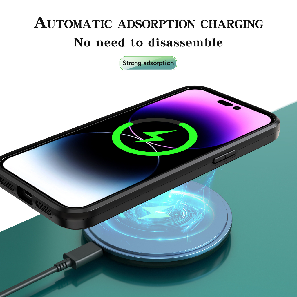 Suitable phone case for iPhone 14, 13, 12, 11 Pro max mirror holder, military anti drop Magsafe magnetic phone case