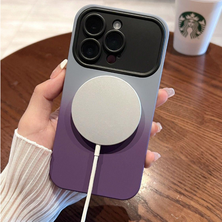 Gradient silicone magnetic suction phone case for iPhone 14 13 12 11 Pro MAX 14 Plus advanced fall protection
