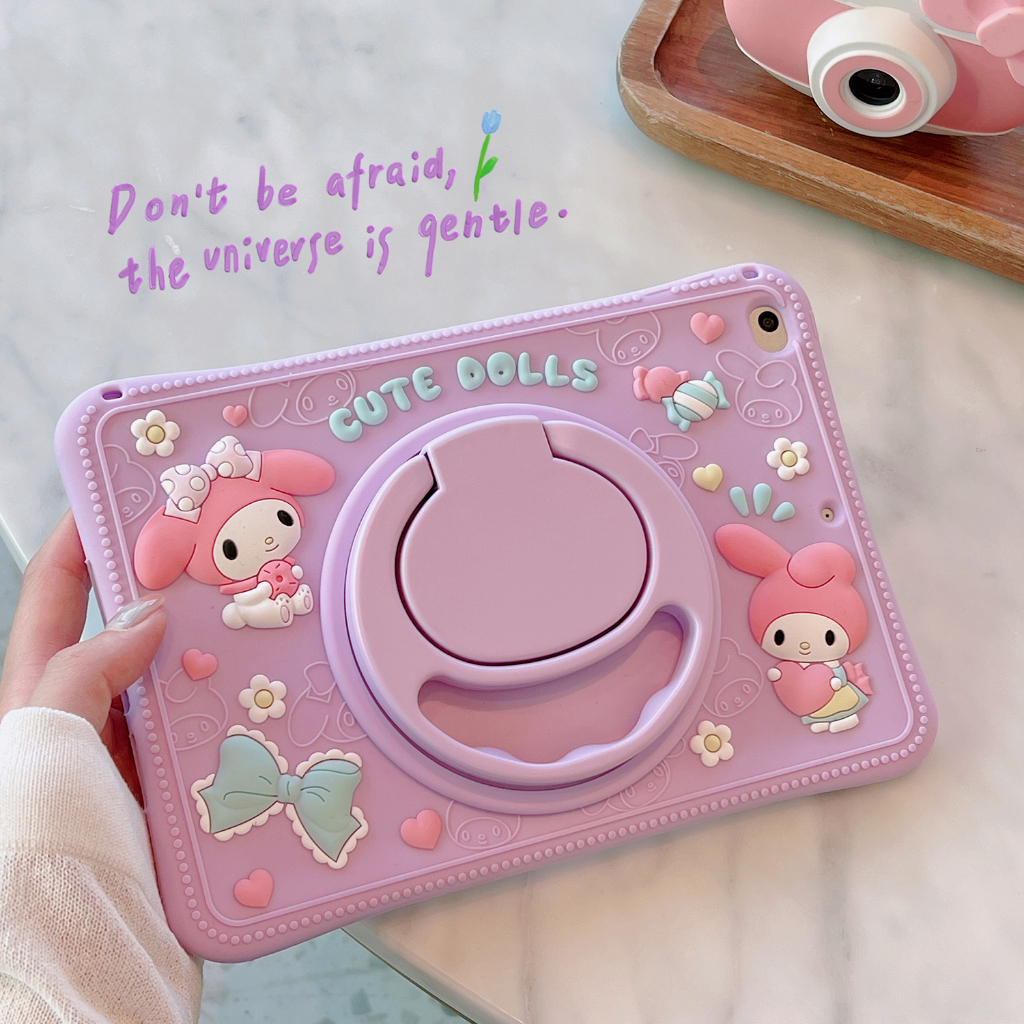 Untuk Lenovo Xiaoxin Pad 2022tab M10 Plus 3rd Gen 10.61&quot; TB-125FU TB-128FU P11 Plus TB-J616 J606 J607 Fashion Kartun Silikon Lembut360° Case Pelindung Tablet Stand Cincin Berputar