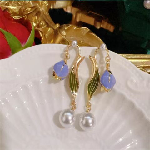 Fashion Korea Anting Tulip, Stud Bunga Aksesoris Perhiasan Wanita, Hadiah Ulang Tahun Terbaik Untuk Teman