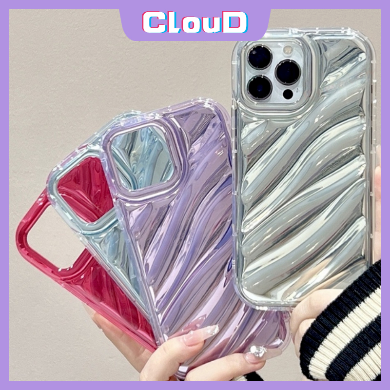 IPHONE Casing Ponsel Kartu Laser Mempesona Simple Mewah Kompatibel Untuk Iphone11 13 12 14 Pro MAX 7Plus XR X7 8 6 6S Plus XS MAX SE 2020motif Korgasi Stereo 3D Kreatif Soft Cover