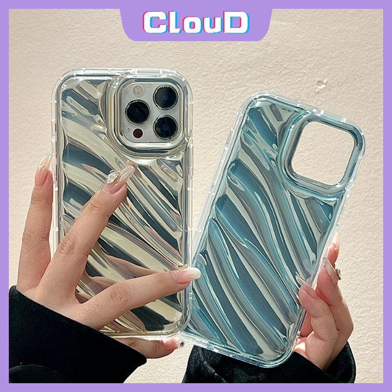 IPHONE Casing Ponsel Kartu Laser Mempesona Simple Mewah Kompatibel Untuk Iphone11 13 12 14 Pro MAX 7Plus XR X7 8 6 6S Plus XS MAX SE 2020motif Korgasi Stereo 3D Kreatif Soft Cover