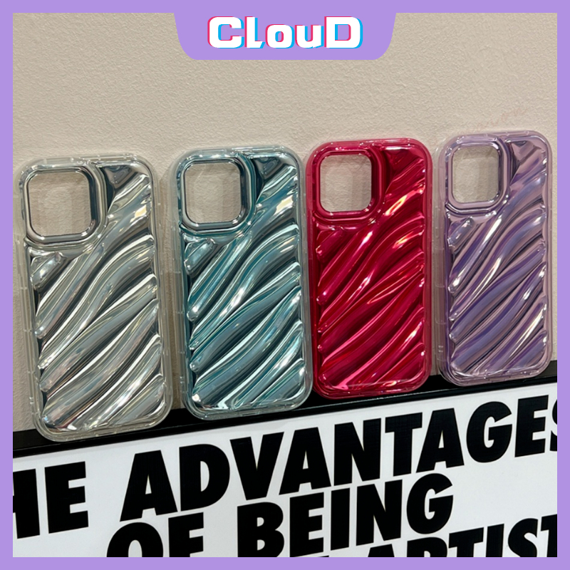 IPHONE Casing Ponsel Kartu Laser Mempesona Simple Mewah Kompatibel Untuk Iphone11 13 12 14 Pro MAX 7Plus XR X7 8 6 6S Plus XS MAX SE 2020motif Korgasi Stereo 3D Kreatif Soft Cover