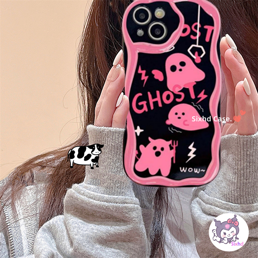 Samsung A14 A04e A12 A13 A24 A23 A22 A33 A50 A50s A30s A53 A54 A51 A52 A03s A02s A04 M12 M22 Ins Pink Love Hati 3D Tepi Melengkung Gelombang Glossy Shockproof Casing Ponsel Soft Cover