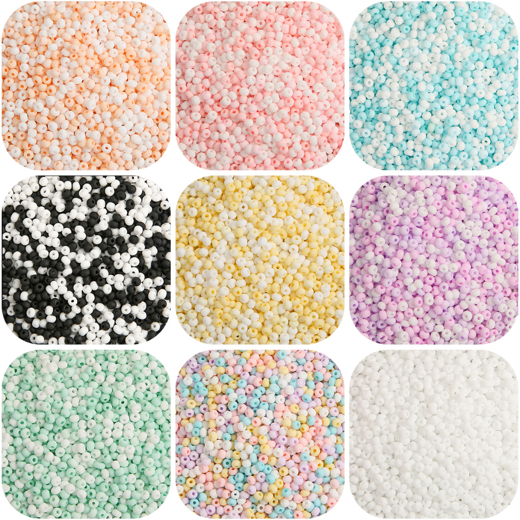 2mm 4mm Glass Seed Beads Macarons Frosted Matt Polish Glass Beads Untuk Anting Gelang Kalung DIY Membuat Perhiasan