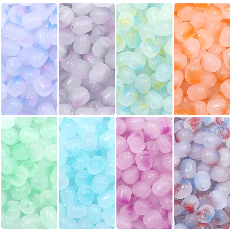 30pcs Manik-Manik Jelly Kaca Warna Permen Campur Untuk Membuat Perhiasan Gelang Kalung DIY