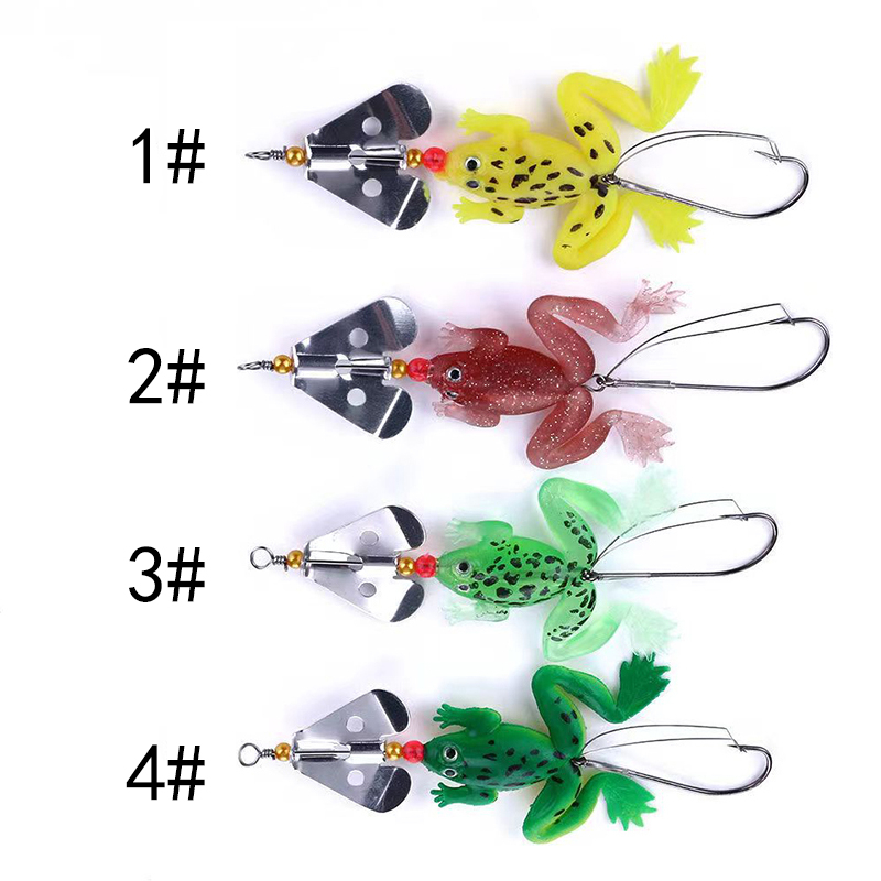 1pcs 4warna Forg Umpan 9cm/6g Spinnerbait Umpan Pancing Buzzbait Metal Spinner Spoon Lures Dengan Kait Berenang Jig Air Tawar Air Asin