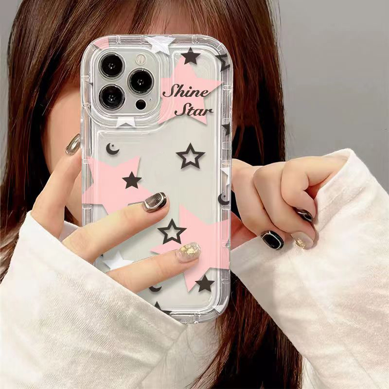 Couple Soft Casing Redmi 12C 9 10C A1 9A 10 10A 9T 9C NFC Note8 11 9 10 Note10s Redmi Note 9 11 10 11s 10s POCO F4 Ins Fantasy Starry Sky Good Luck Star Shockproof Airbag Tpu Case