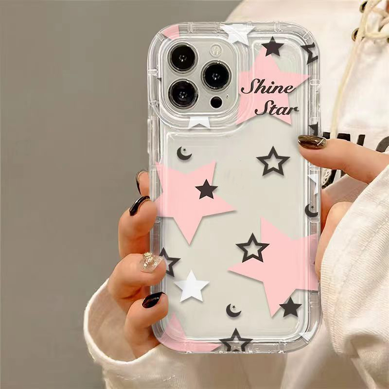 Couple Soft Casing Redmi 12C 9 10C A1 9A 10 10A 9T 9C NFC Note8 11 9 10 Note10s Redmi Note 9 11 10 11s 10s POCO F4 Ins Fantasy Starry Sky Good Luck Star Shockproof Airbag Tpu Case