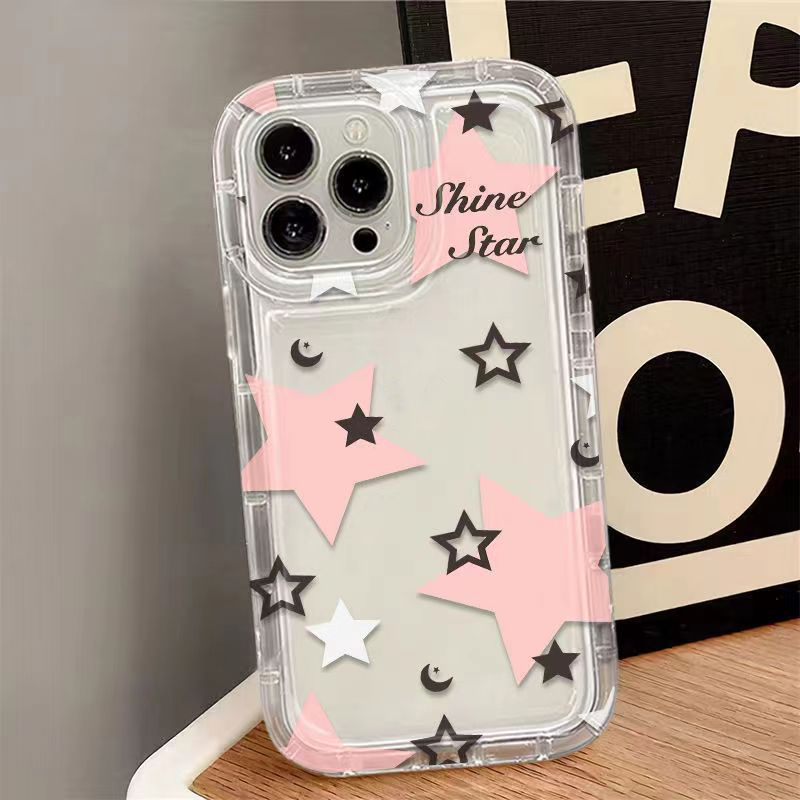 Couple Soft Casing Redmi 12C 9 10C A1 9A 10 10A 9T 9C NFC Note8 11 9 10 Note10s Redmi Note 9 11 10 11s 10s POCO F4 Ins Fantasy Starry Sky Good Luck Star Shockproof Airbag Tpu Case