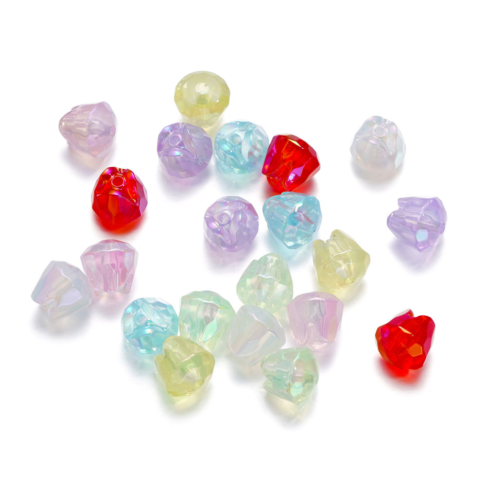 St.kunkka 14.5 * 15.5mm 4pcs Warna Akrilik Bagel Jelly Tulip Beads DIY Kalung Gelang