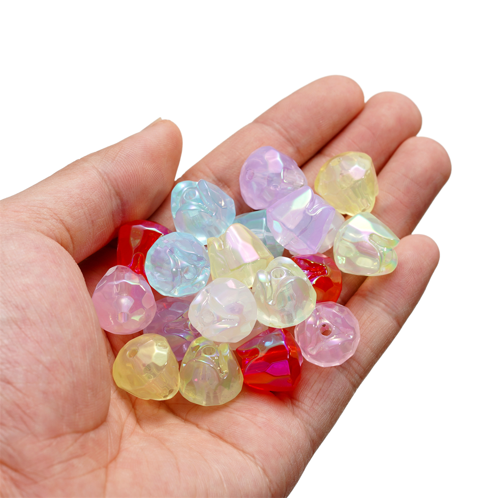 St.kunkka 14.5 * 15.5mm 4pcs Warna Akrilik Bagel Jelly Tulip Beads DIY Kalung Gelang