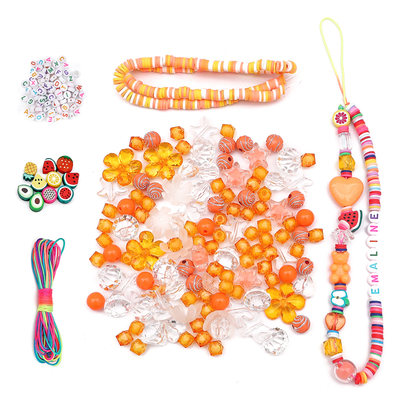 1set /Bag Beads Kit Baroque Beads Clay Beads Letter Beads Untuk DIY Rantai Kalung Gelang Gantungan Kunci Membuat Perhiasan Set Aksesoris