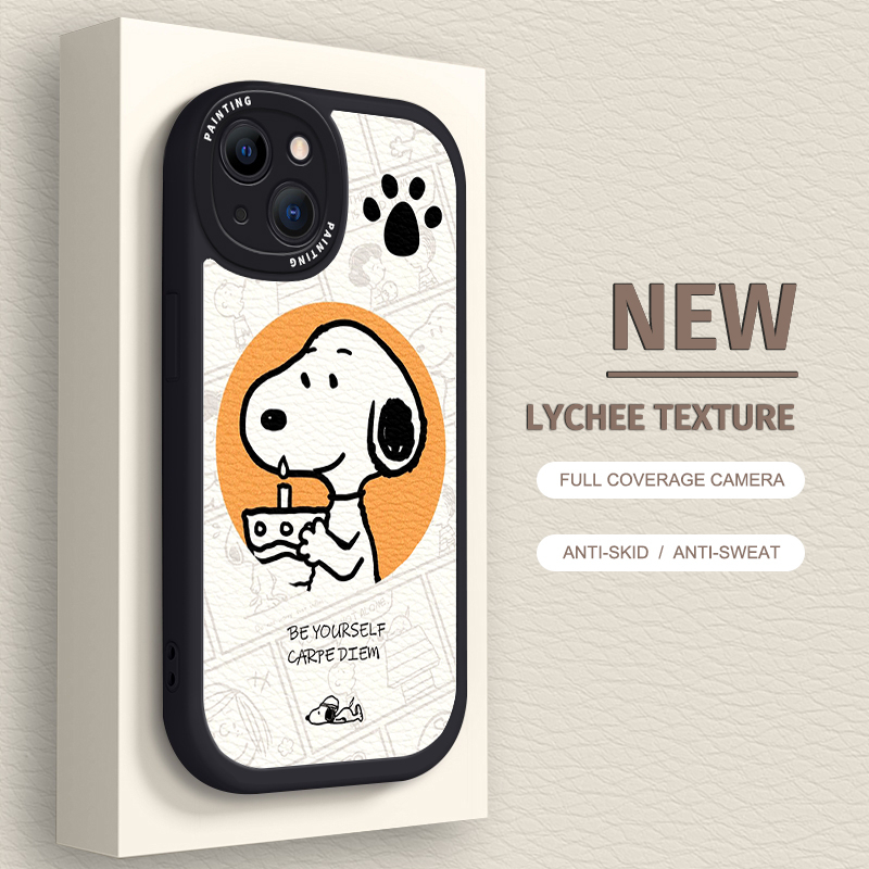 Case iPhone Untuk14 /13 /12 /11 Promax Kartun Snoopy Soft Casing Untuk Iphone6 /7 /8 Plus/X/XR/Xs Max Cover
