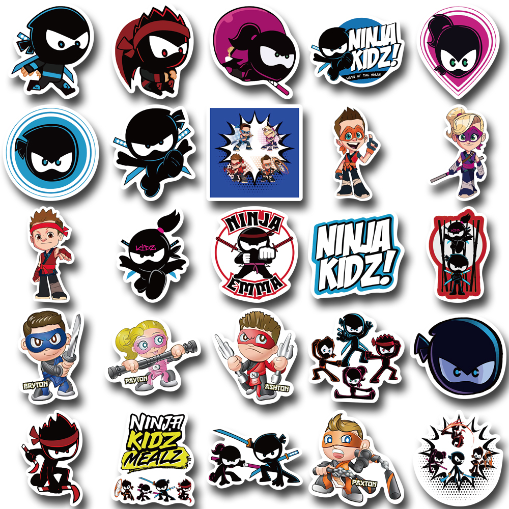 50 Pcs NINJA KIDZ Kartun Grafiti Stiker, Kreativitas Pribadi, Akun Tangan, laptop, Ponsel Tahan Air Stiker