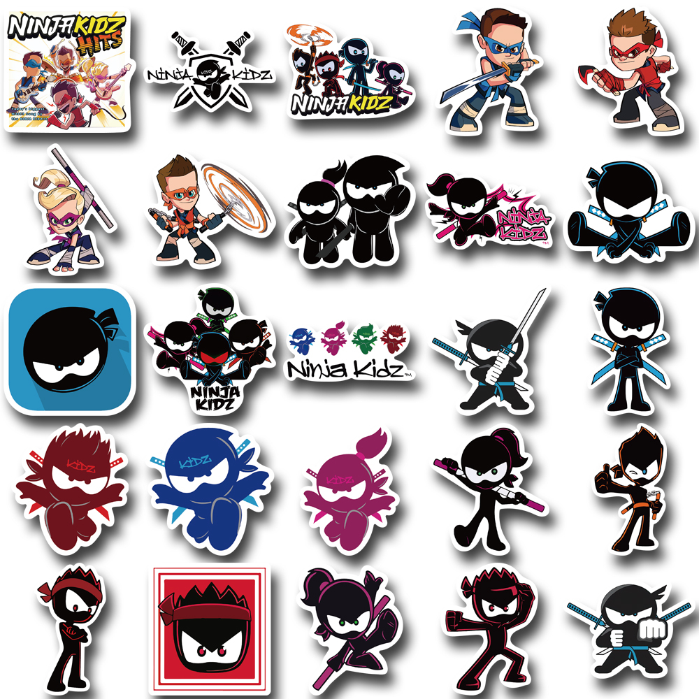 50 Pcs NINJA KIDZ Kartun Grafiti Stiker, Kreativitas Pribadi, Akun Tangan, laptop, Ponsel Tahan Air Stiker