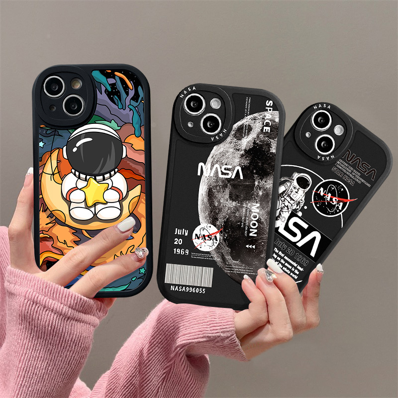 Casing Samsung A34 A14 A13 A50s A30s A12 A54 A50 A32 A03 A04 A53 A03s A04s A23 A02s A21s A52s A22 A33 A11 A20s A72 A52 A31 A10s A20 M23 A71 A51 Trendy Brand NASA Soft TPU Case