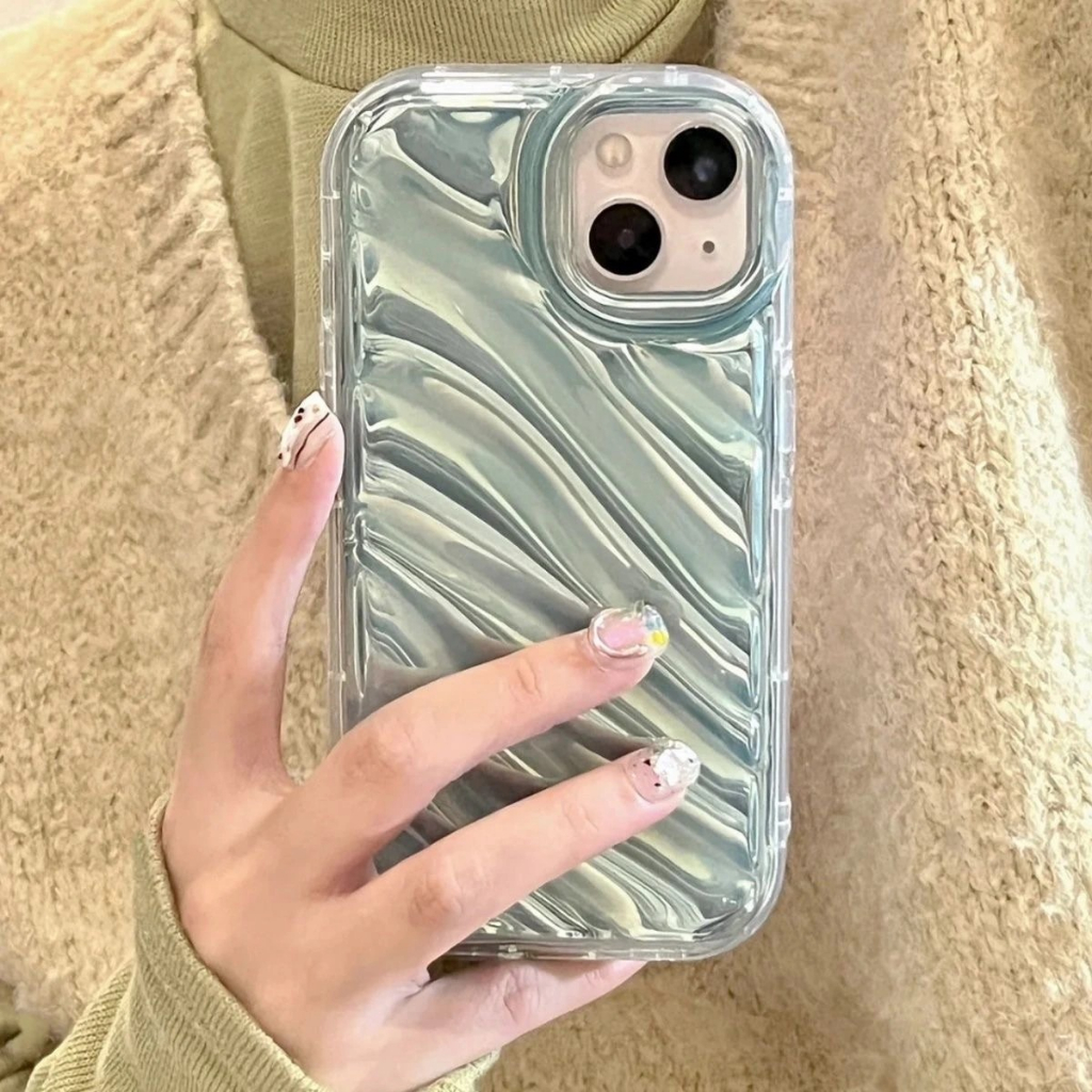Casing Ponsel Pola Bergelombang Stereo Kreatif 3D Kompatibel Untuk IPhone 7Plus 11xr X XS Max11 12 13 14 Pro Max 6 8 6S 7 Plus SE 2020kartu Laser Mewah Simple Mempesona Soft Cover