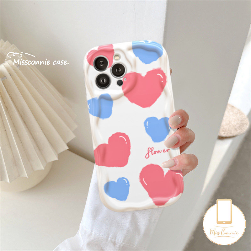 Case Untuk Samsung A12 A04 A04s A50 A50S A04E A14 A32 A53 A23 A03 A03s A13 A20 A33 A52S A30s A51 A31 A11 A22 A02s A21s Lukisan Minyak Love Hati Bergelombang Pinggir Pelindung Kamera Soft Cover