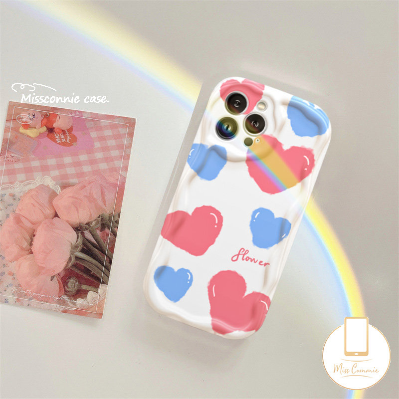 Case Untuk Samsung A12 A04 A04s A50 A50S A04E A14 A32 A53 A23 A03 A03s A13 A20 A33 A52S A30s A51 A31 A11 A22 A02s A21s Lukisan Minyak Love Hati Bergelombang Pinggir Pelindung Kamera Soft Cover