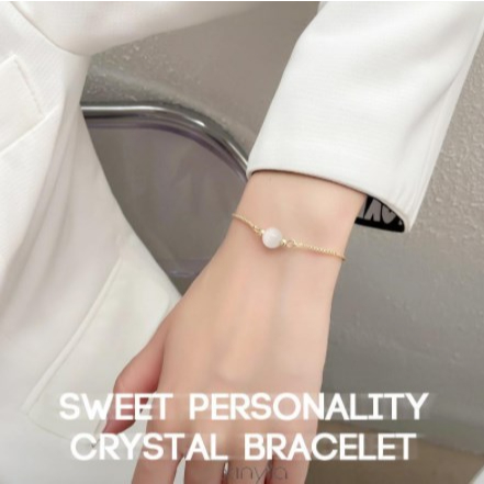 【Bayar di tempat】Bracelet Gelang Serut Opal Gaya Simpel Korea Yang Bisa Disesuaikan