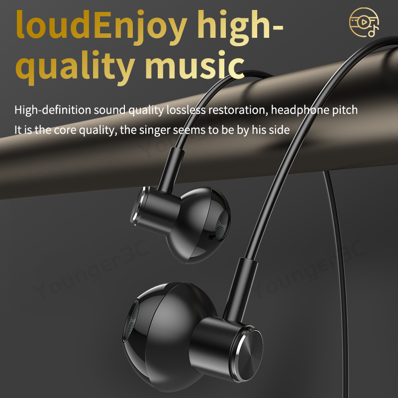 Satu Klik Untuk Mematikan Mikrofon Tuning Earphone Kabel 3.5mm Type-c In Ear Wired Headset Earbud Kontrol Volume Untuk Game Live Streaming Konferensi