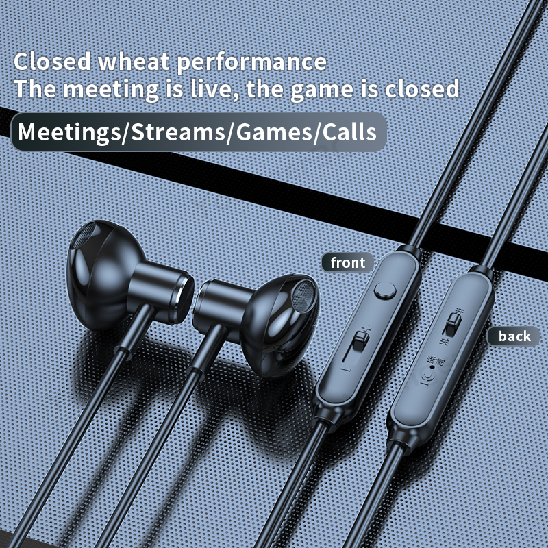 Satu Klik Untuk Mematikan Mikrofon Tuning Earphone Kabel 3.5mm Type-c In Ear Wired Headset Earbud Kontrol Volume Untuk Game Live Streaming Konferensi