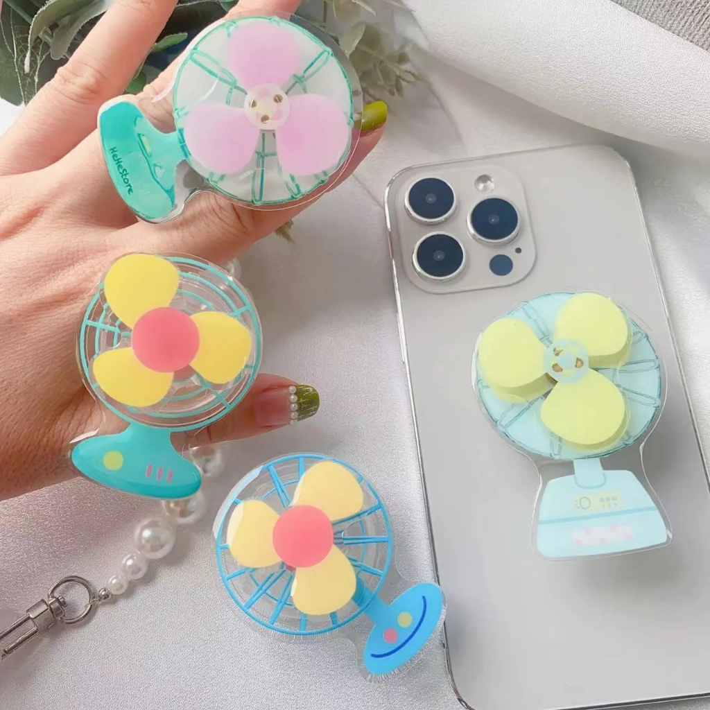 Ins Korea 3D Rotate Fan Bracket Phone Grip Tok Cute Griptok Holder Ring Untuk iPhone 14aksesoris Universal Folable Phone Stand