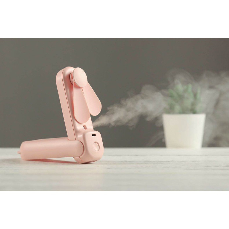 Mini Portable USB Charging Handheld Kipas Angin Kecil Pengisian Air Spray Mute Kipas Kecil Foldable