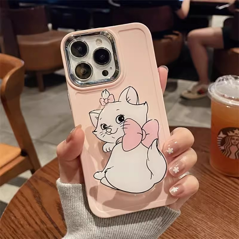 IPHONE Universal Korea Kartun Anjing Kucing Ponsel Case Grip Tok Cute Kawaii Dog Griptok Holder Ring Stand Soft Phone Case Untuk Iphone14 13 Pro Max 14Plus 12 Pro 11 XR XS Sarung Mewah