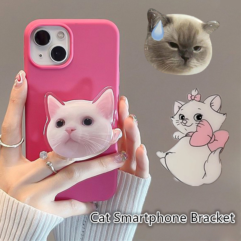 Ins Ring Holder Hp Bentuk Kucing Lucu Gaya Korea Untuk iphone / Samsung / Xiaomi / Huawei