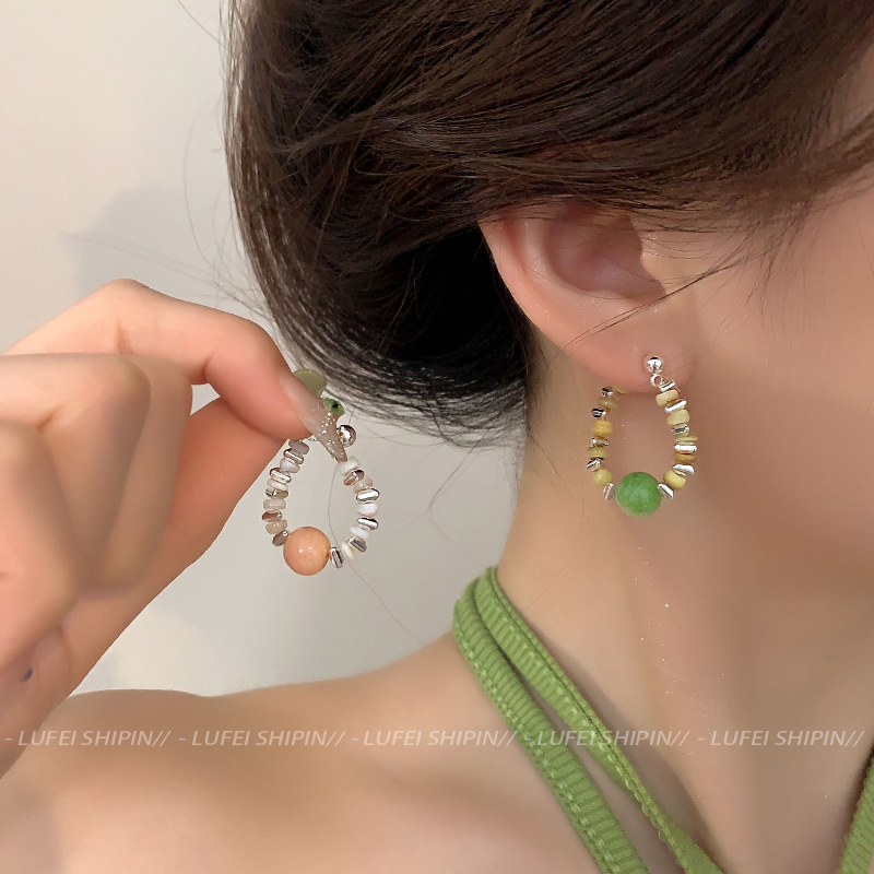 Anting Hoop Manik-Manik2023Anting Tusuk Baru Anting Mutiara