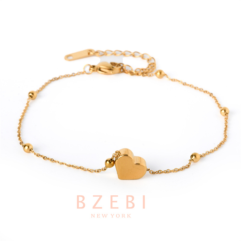 Bzebi Gelang Charm Titanium Steel Emas 18k Dengan Berlian, Anti Karat, Aksesoris Fashion Wanita, Perhiasan Gaya Korea, Hadiah Ulang Tahun Dengan Box Eksklusif 990b