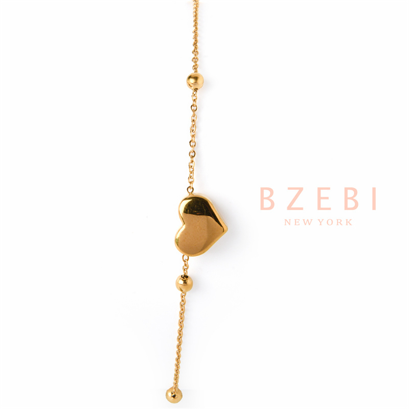 Bzebi Gelang Charm Titanium Steel Emas 18k Dengan Berlian, Anti Karat, Aksesoris Fashion Wanita, Perhiasan Gaya Korea, Hadiah Ulang Tahun Dengan Box Eksklusif 990b