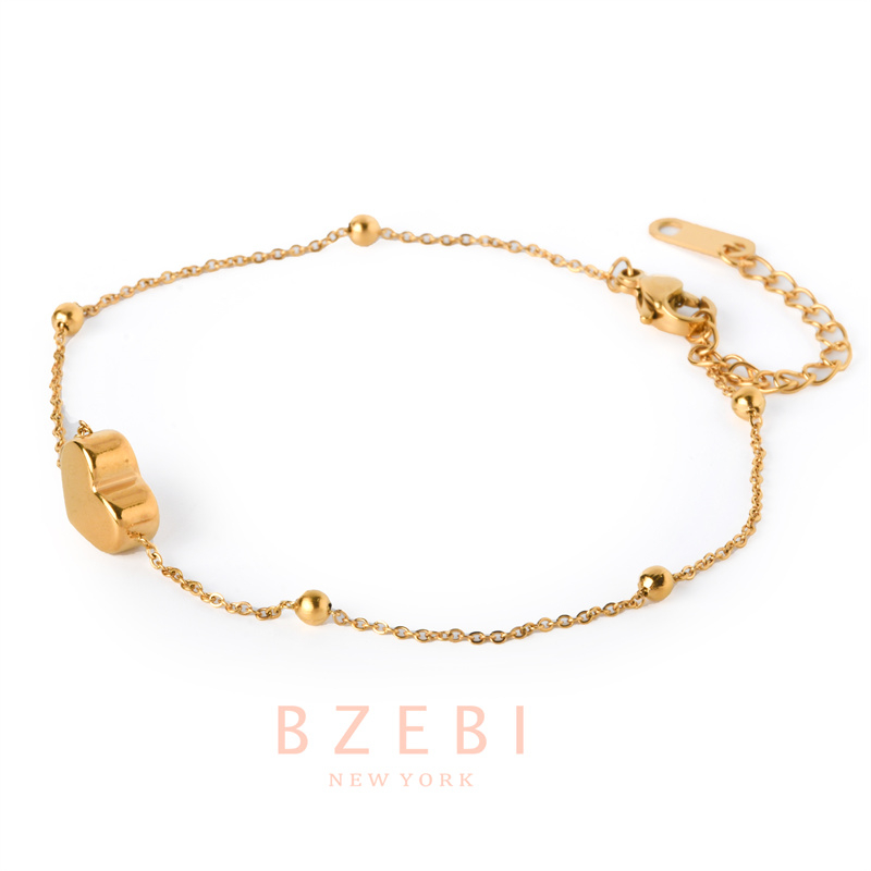 Bzebi Gelang Charm Titanium Steel Emas 18k Dengan Berlian, Anti Karat, Aksesoris Fashion Wanita, Perhiasan Gaya Korea, Hadiah Ulang Tahun Dengan Box Eksklusif 990b