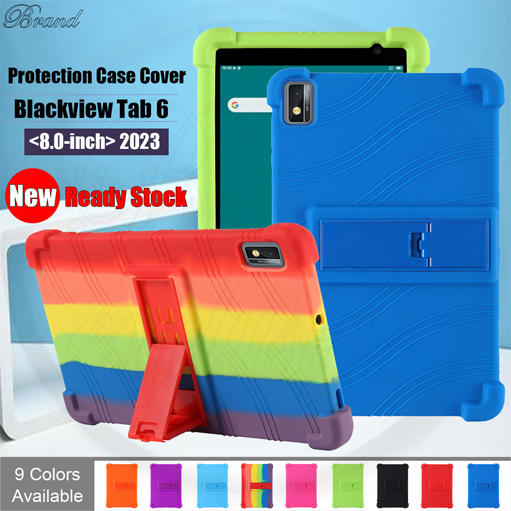 Untuk Blackview Tab6 Tablet 8.0 inch 2023 Casing Fashion Kualitas Tinggi Stand Case Menebal Shockproof Pelindung Menebal Warna Lembut Silicon Cover