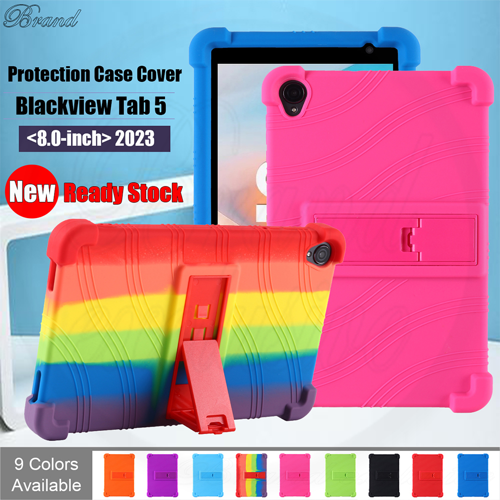 Untuk Blackview Tab5 Tablet 8.0 Inci 2023 Casing Fashion Kualitas Tinggi Stand Case Menebal Shockproof Pelindung Menebal Warna Lembut Silicon Cover