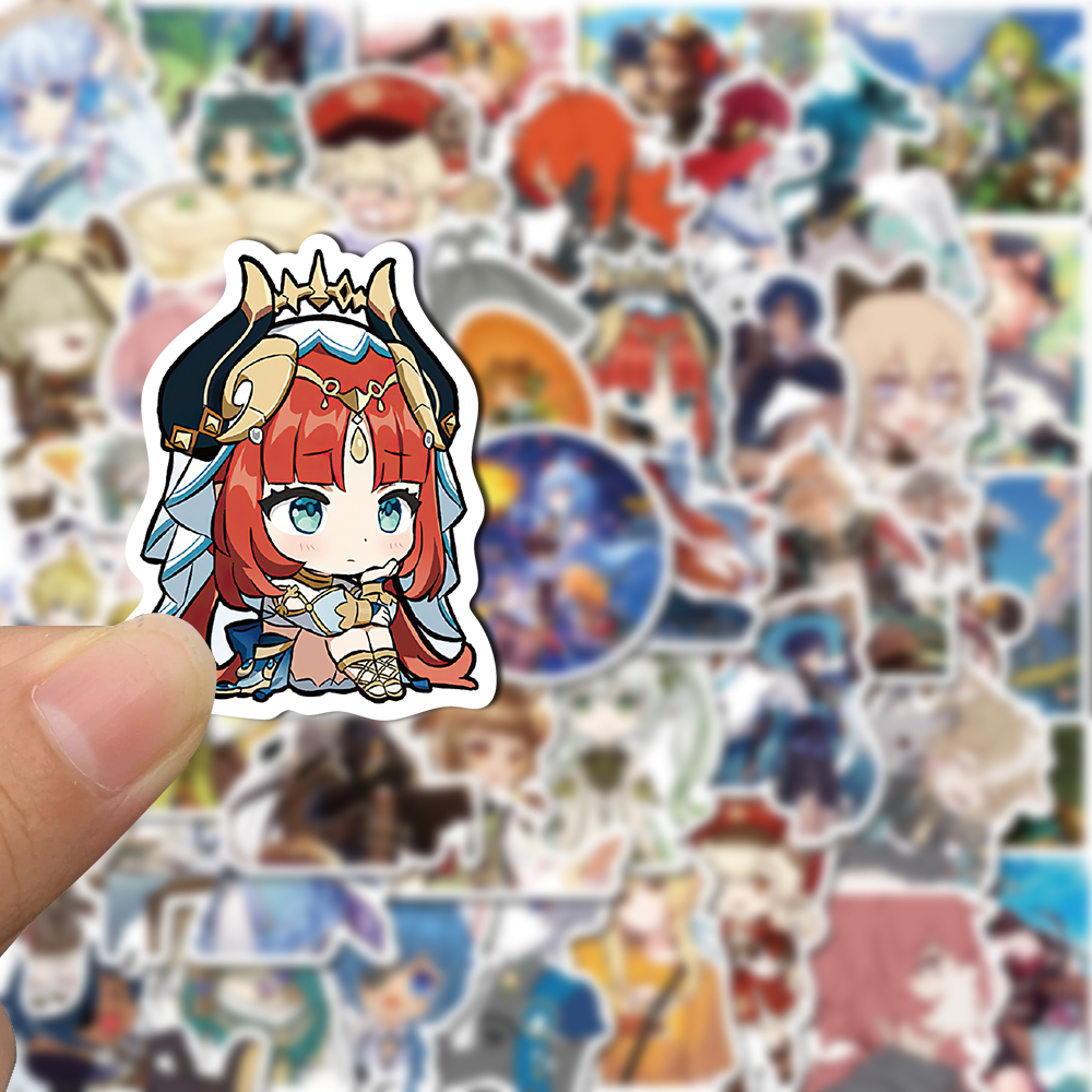 50 Pcs Genshin Impact Game Kartun Stiker Cantik Dan Kreatif Buku Pegangan Notebook Komputer Gitar Ponsel Case Tahan Air Stiker