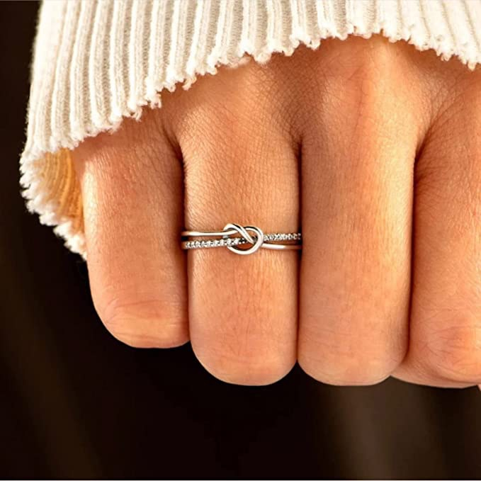 Knot Love Ring Woman 925 Perak Kawin Tunangan Berlian Ring