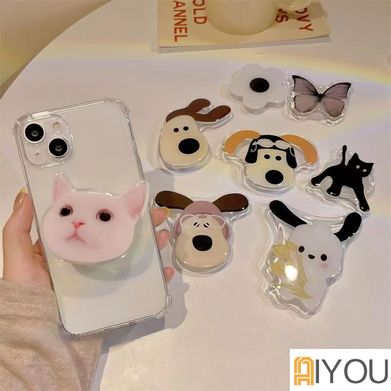 Ins Ring Holder Smartphone Motif Kupu-Kupu 3D Untuk iPhone 14 Pro Max 11 13 Samsung